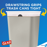 Glad Drawstring Tall Kitchen 24" x 27" .95 Mil Can Liner, 13 Gallon - White